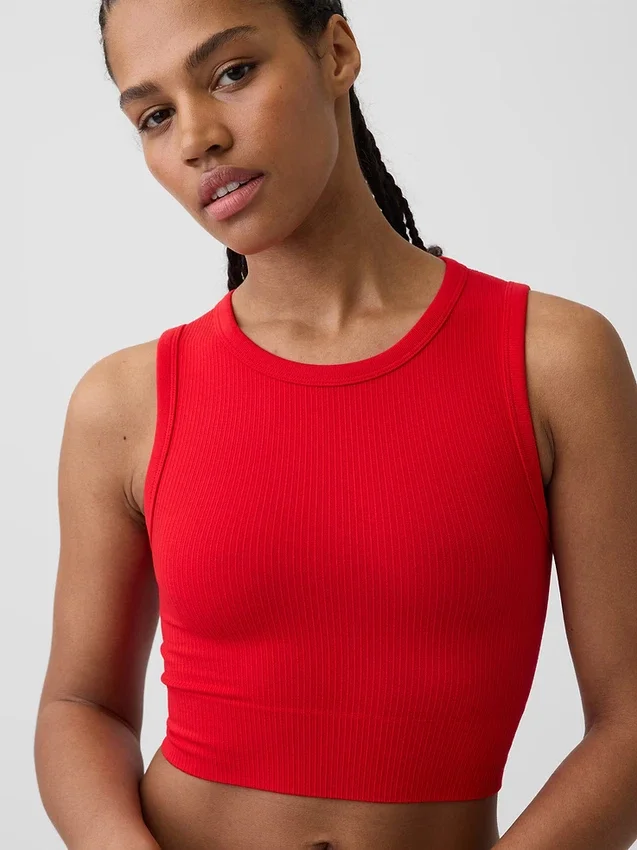 Seamless Rib Crop Tank Top