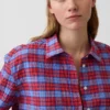 Seersucker Plaid Oversized Shirt