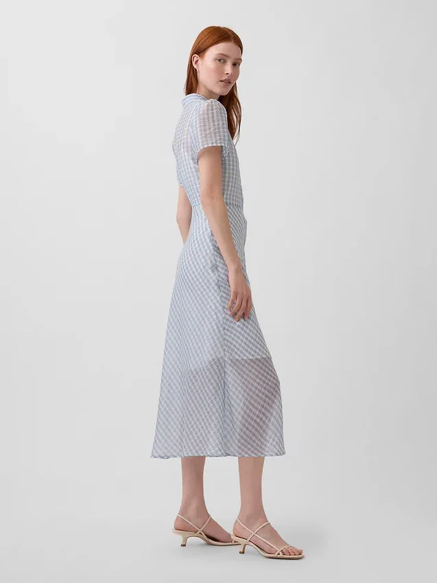 Sheer Midi Shirtdress