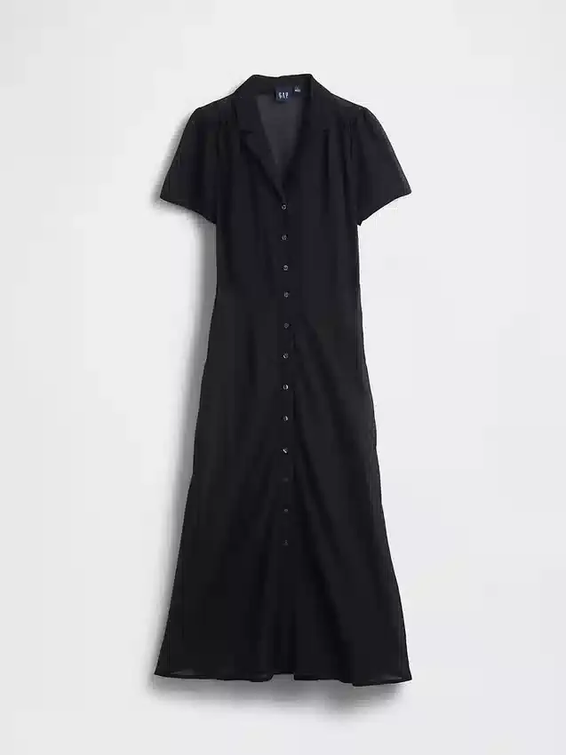 Sheer Midi Shirtdress