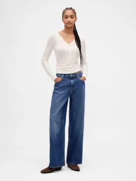 Sheer Rib Henley T-Shirt