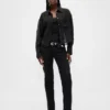 Sheer Straight-Hem Crop Shirt