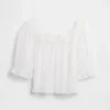 Sheer Tulle Embroidered Top