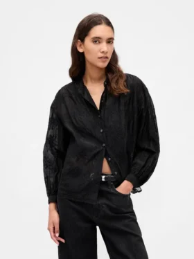 Sheer Voile Floral Shirt