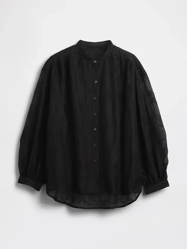 Sheer Voile Floral Shirt