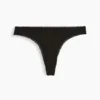 Softest Organic Stretch Cotton Lace-Trim Thong