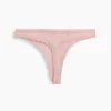 Softest Organic Stretch Cotton Lace-Trim Thong