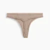 Softest Organic Stretch Cotton Lace-Trim Thong