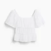 Square-Neck Peplum Top