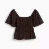 Square-Neck Peplum Top