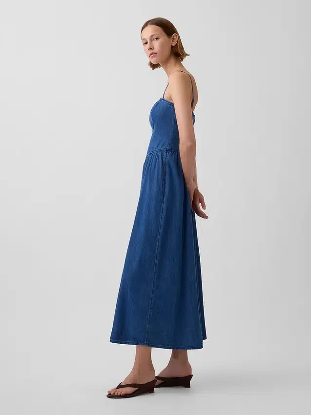 Strapless Denim Maxi Dress