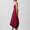 Stripe Handkerchief Midi Dress