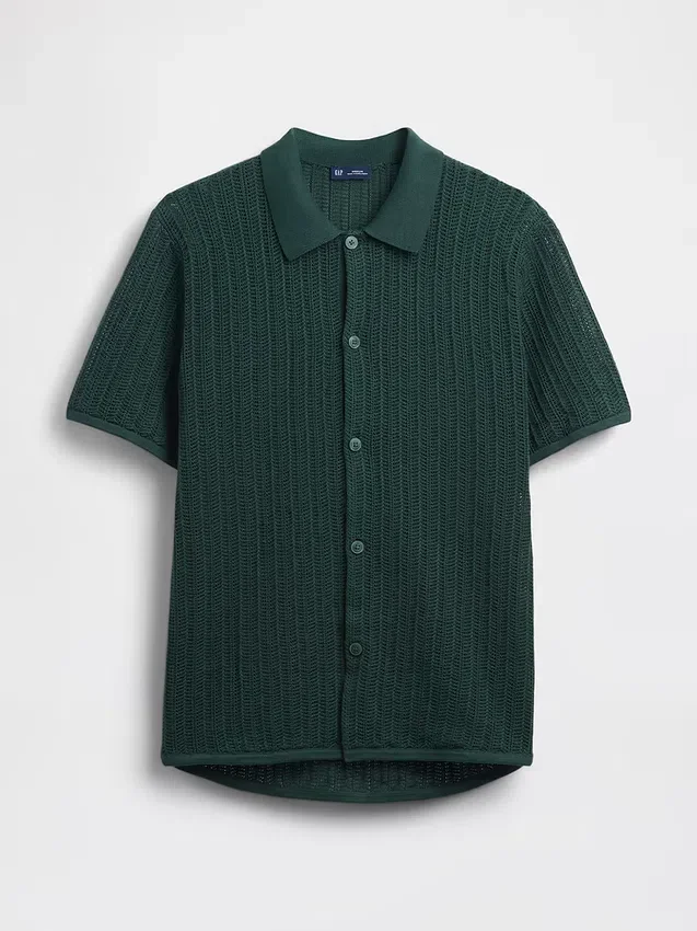 Textured Relaxed Sweater Shirt
