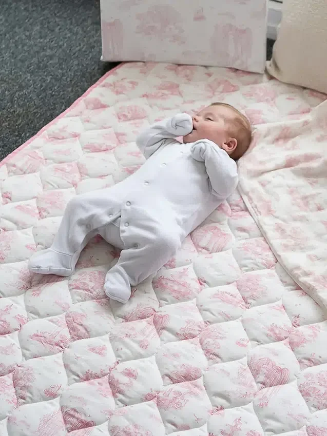 The Gilded Bird Spring Toile Quilted Playmat