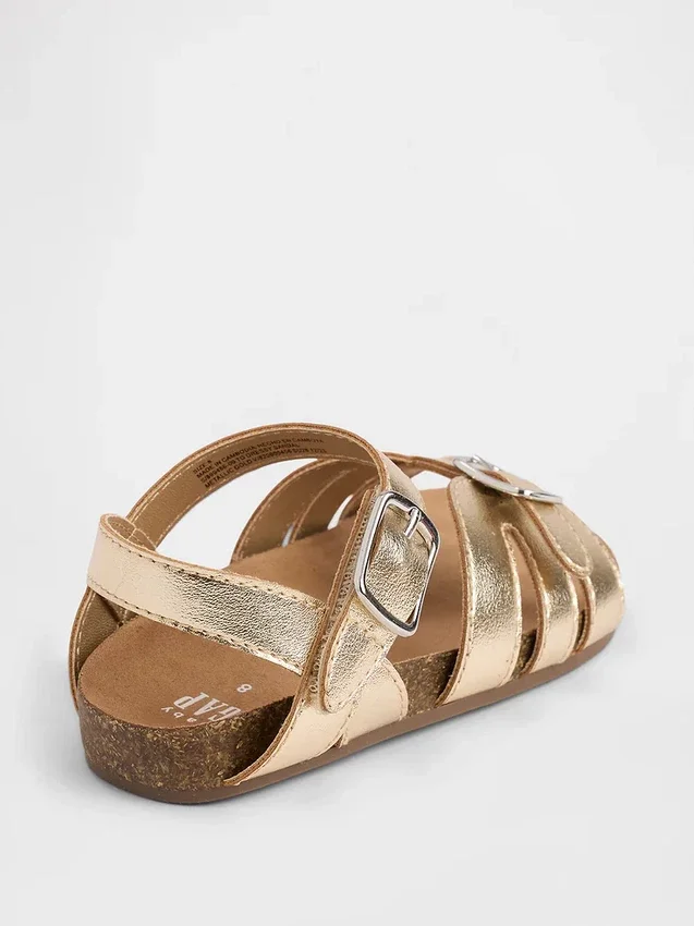 Toddler Metallic Strap Sandals