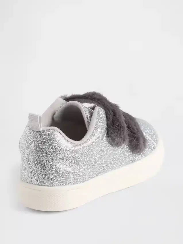 Toddler Vegan Fur Glitter Sneakers