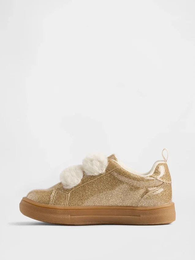 Toddler Vegan Fur Glitter Sneakers