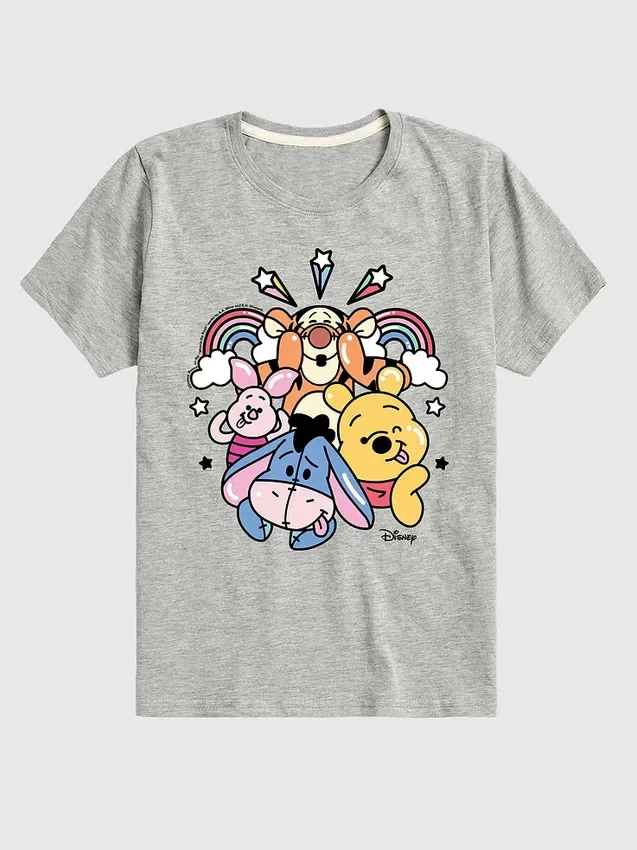 Toddler Winnie the Pooh and Friends Rainbow and Stars Short Sleeve Graphic Tee