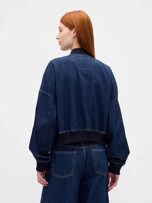 Ultrasoft Denim Bomber Jacket