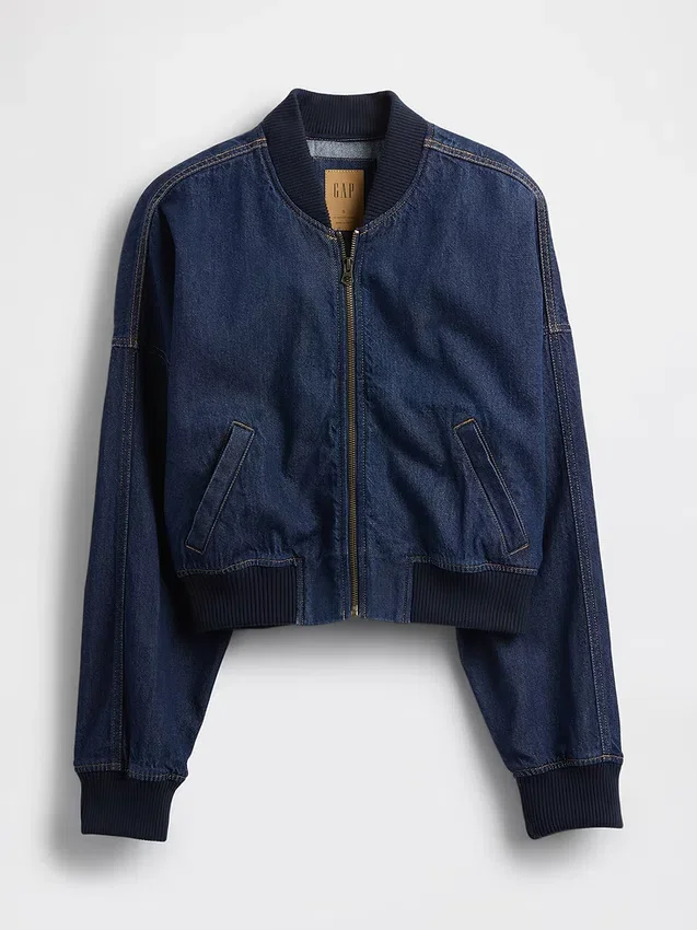 Ultrasoft Denim Bomber Jacket