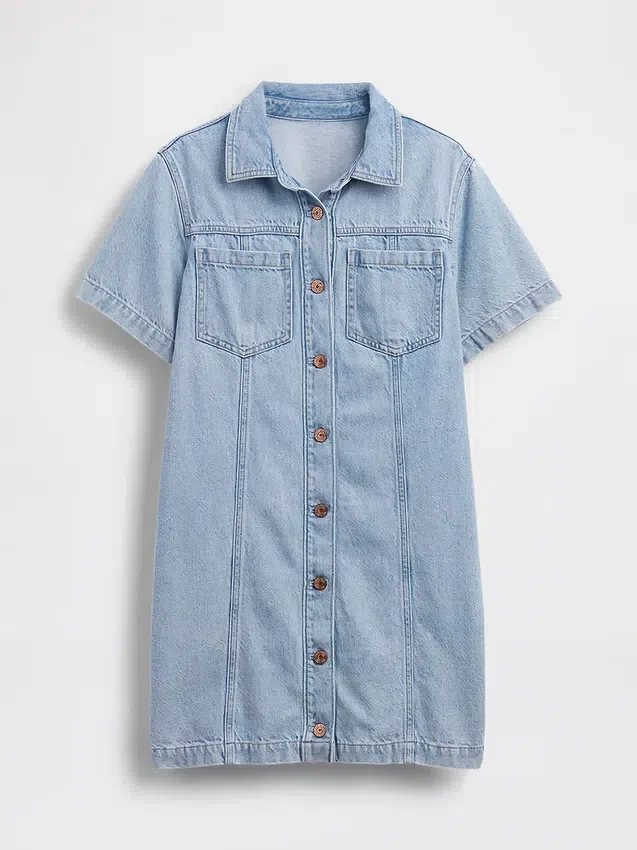 Ultrasoft Denim Mini Shirtdress