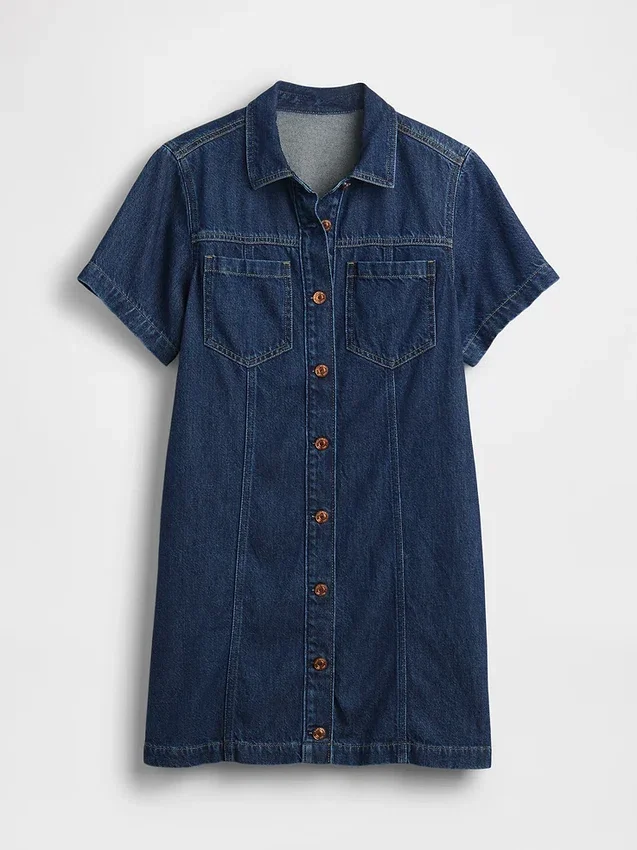 Ultrasoft Denim Mini Shirtdress