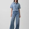 Ultrasoft Denim Oversized Camp Shirt