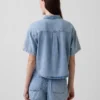 Ultrasoft Denim Oversized Camp Shirt