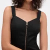 Ultrasoft Denim Zip-Front Maxi Dress