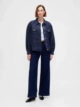 Ultrasoft Oversized Balloon-Sleeve Icon Denim Jacket