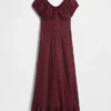 V-Neck Ruffle Hem Maxi Dress