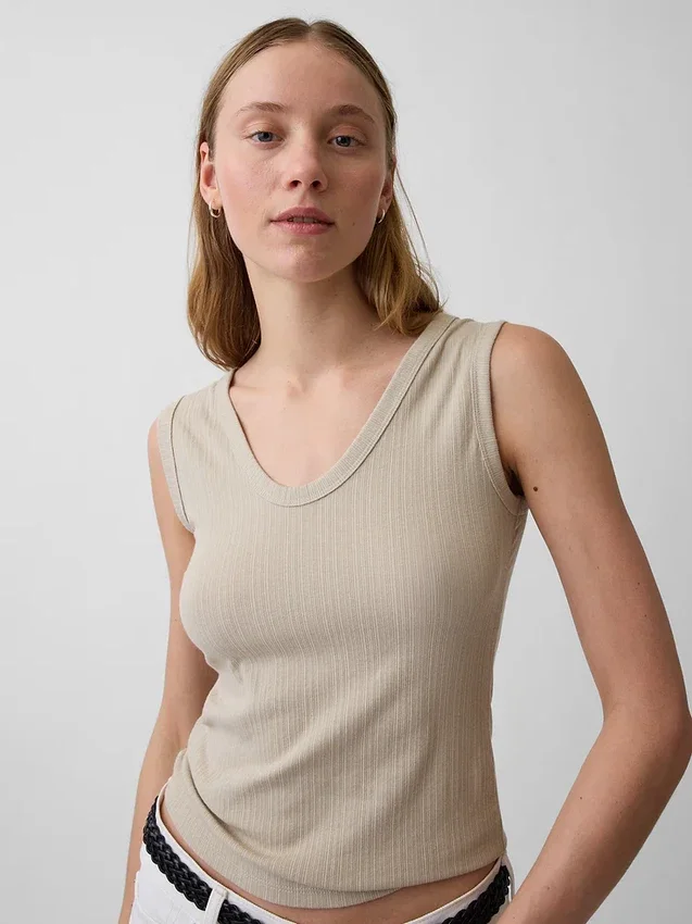 Variegated Rib Tank Top