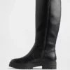 Vegan Leather Lug Sole Tall Boots