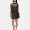 Vegan Leather Shift Mini Dress