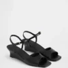Vegan Leather Wedge Sandals