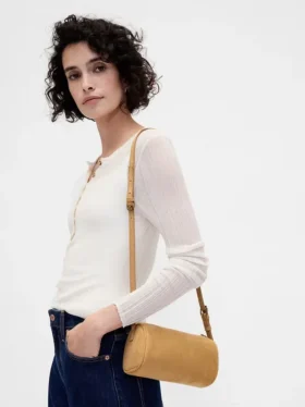 Vegan Suede Barrel Bag