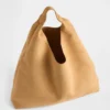 Vegan Suede Slouchy Tote Bag