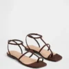 Vegan Suede T-Strap Sandals