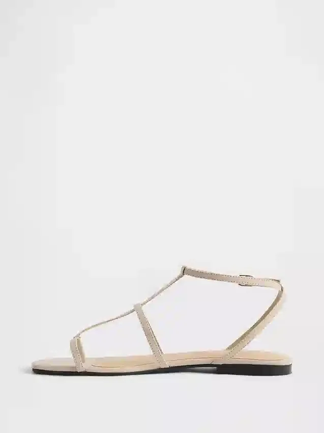 Vegan Suede T-Strap Sandals