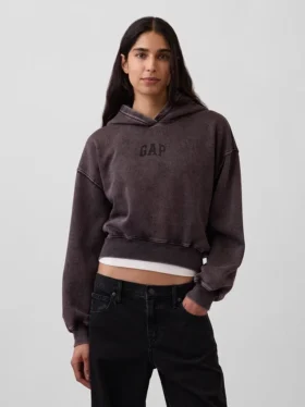 Vintagesoft Crop Logo Hoodie