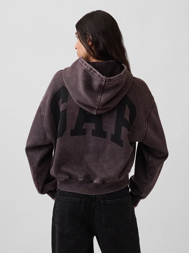Vintagesoft Crop Logo Hoodie