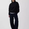 Vintagesoft Oversized Mockneck Tunic Sweatshirt