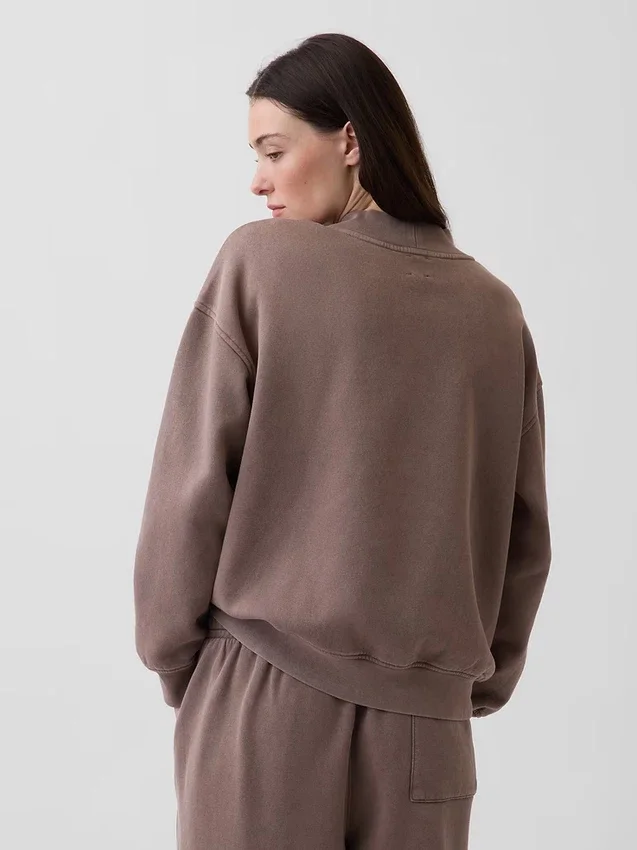 Vintagesoft Oversized Mockneck Tunic Sweatshirt