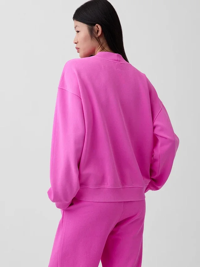 Vintagesoft Oversized Mockneck Tunic Sweatshirt