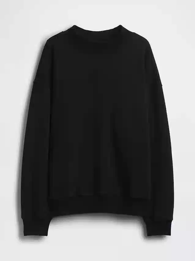 Vintagesoft Oversized Mockneck Tunic Sweatshirt