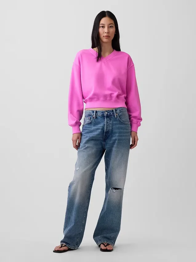 Vintagesoft Oversized V-Neck Sweatshirt