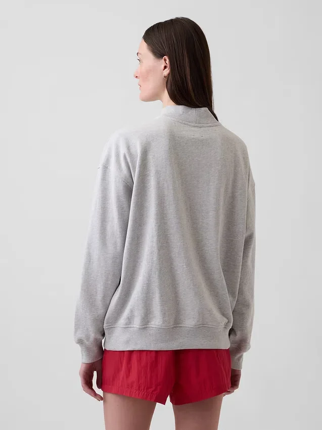 Vintagesoft Terry Oversized Mockneck Logo Sweatshirt