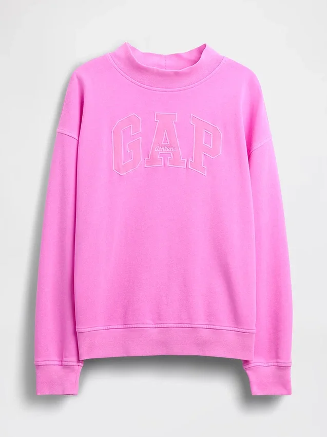 Vintagesoft Terry Oversized Mockneck Logo Sweatshirt