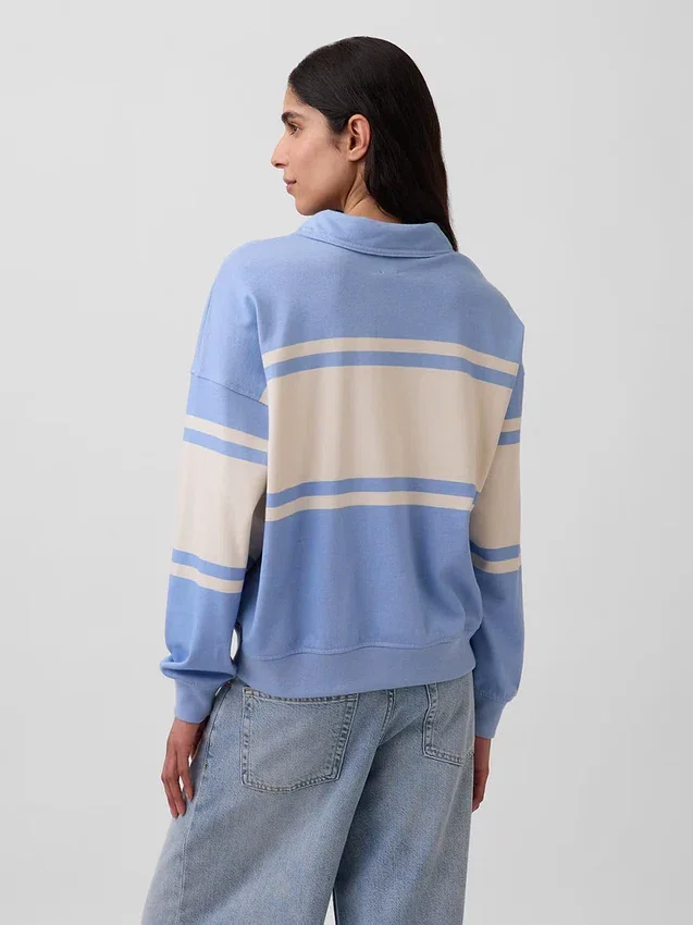 Vintagesoft Terry Oversized Polo Sweatshirt