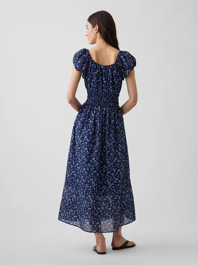 Voile Smocked Waist Maxi Dress